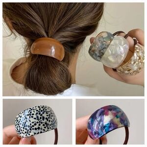 New Acrylic Marble Design Ponytail Holder